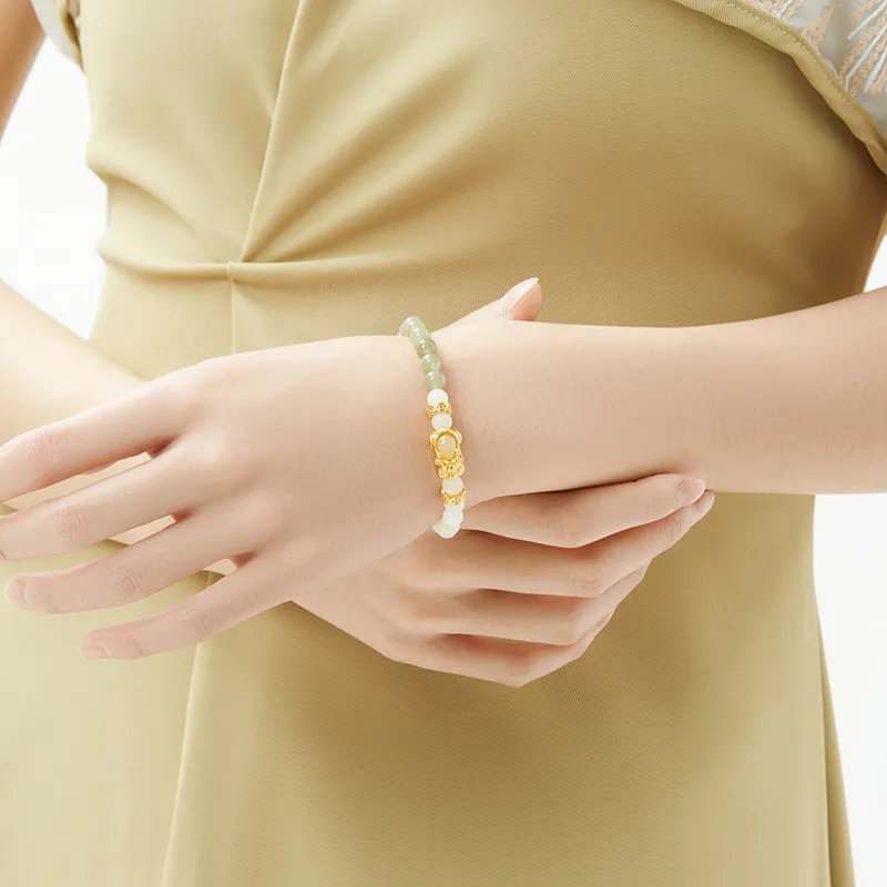 Mom's Gift Bracelets Pale Greenish White Jade Women's-5