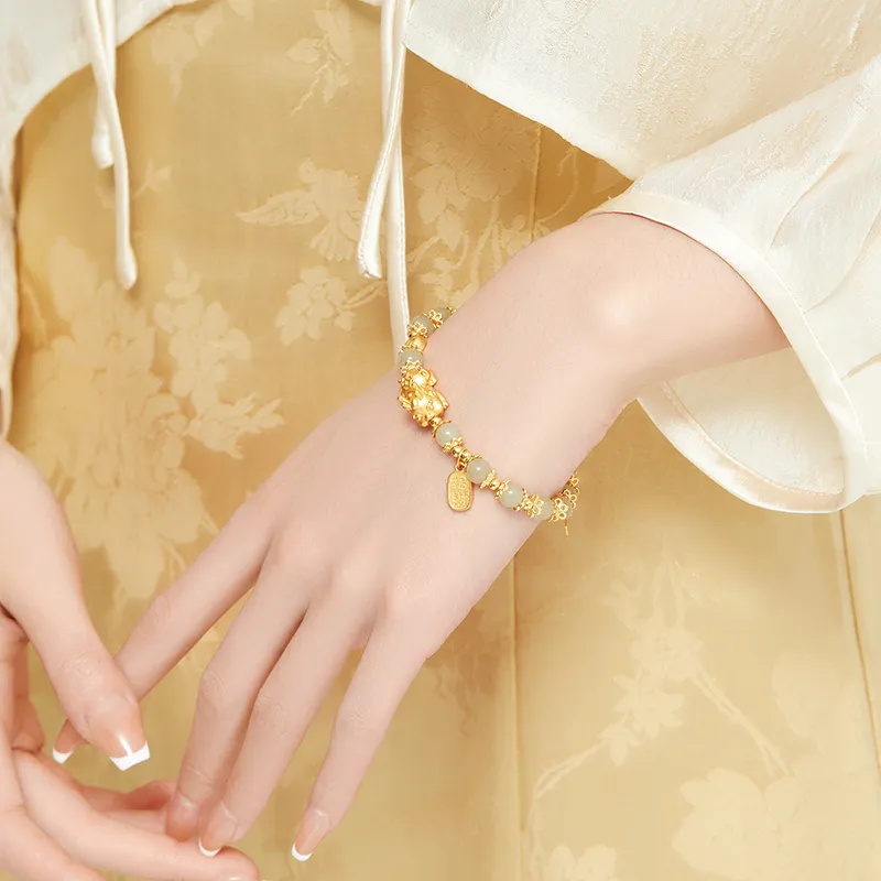 Mom's Gift Hetian Jade Bracelets Pale Greenish White Jade Women's-2