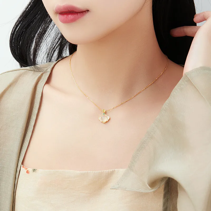 Mom's Gift Chalcedony Jade Necklaces Women's-3