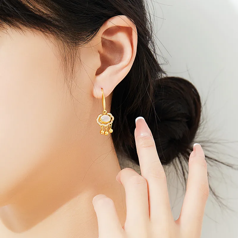 Mom's Gift Chalcedony Earrings Women's-6