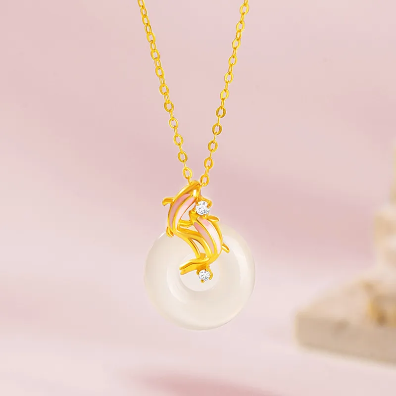 Mom's Gift Chalcedony Jade Necklaces Women's-4