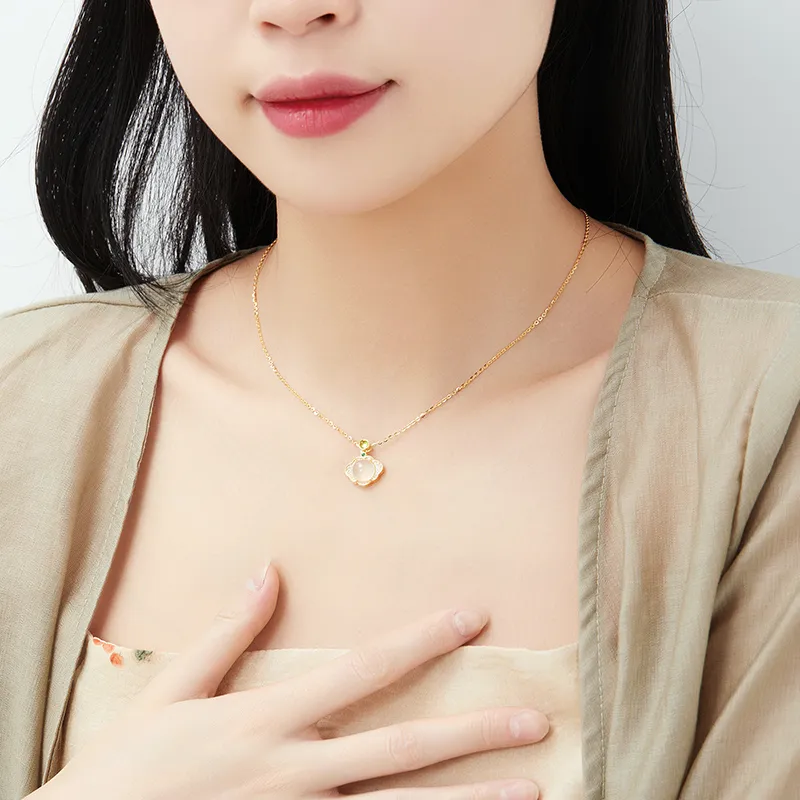 Mom's Gift Chalcedony Jade Necklaces Women's-5