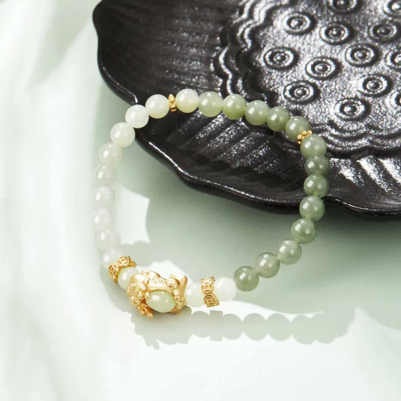Mom's Gift Bracelets Pale Greenish White Jade Women's-7