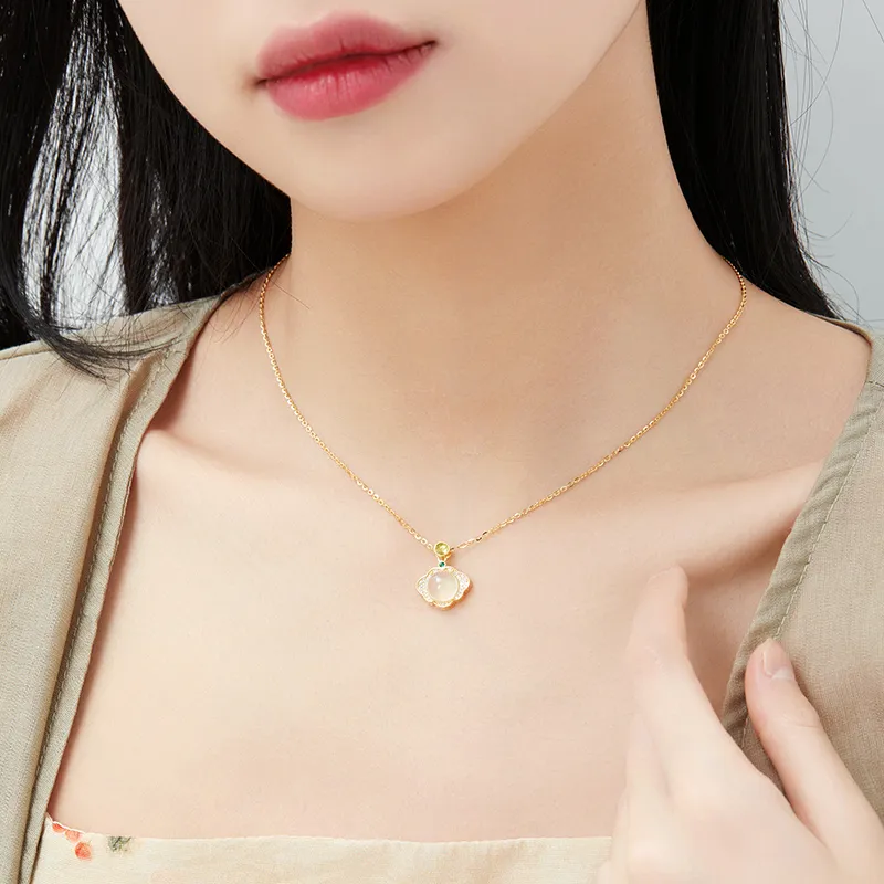 Mom's Gift Chalcedony Jade Necklaces Women's-4
