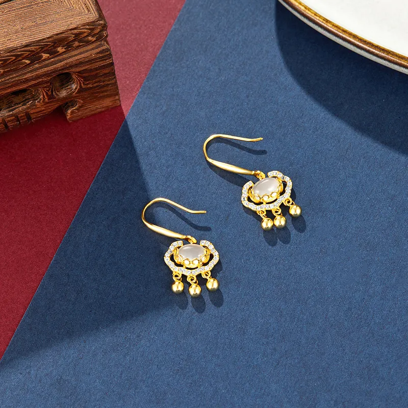 Mom's Gift Chalcedony Earrings Women's-9