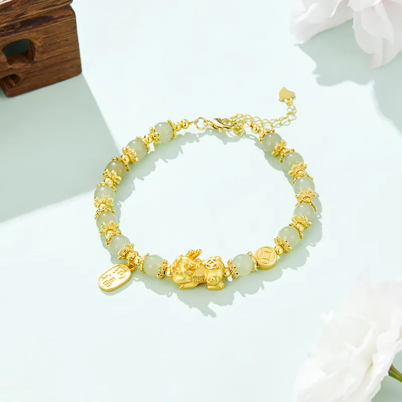 Mom's Gift Hetian Jade Bracelets Pale Greenish White Jade Women's-7