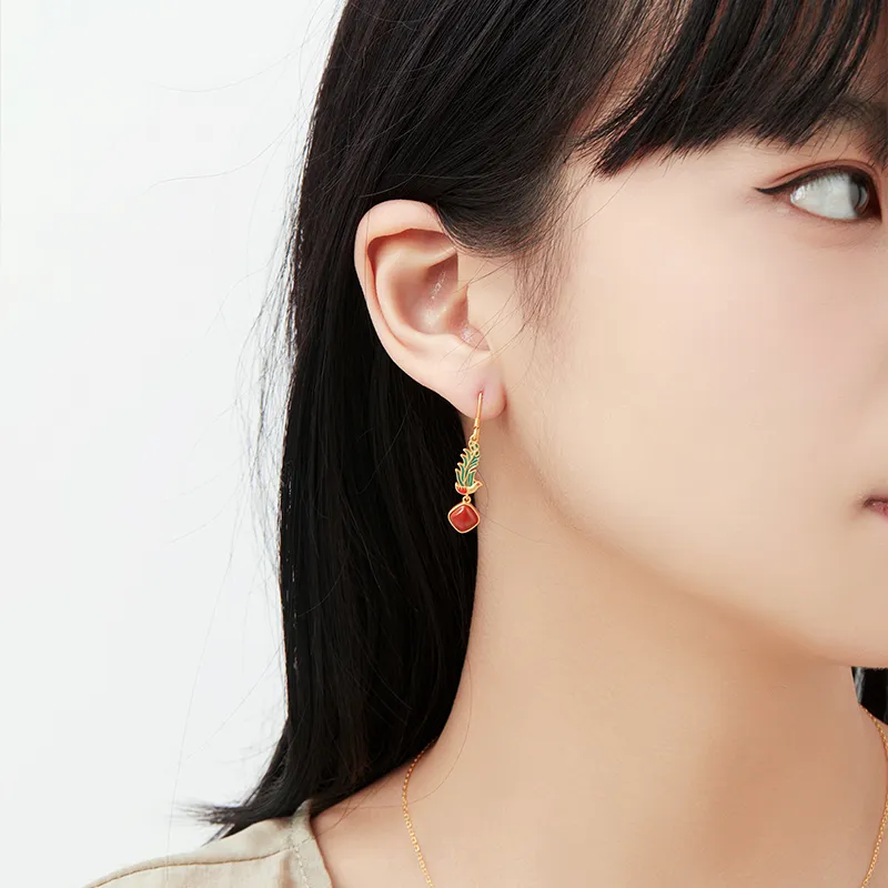 Mom's Gift Agate Earrings Women's-2