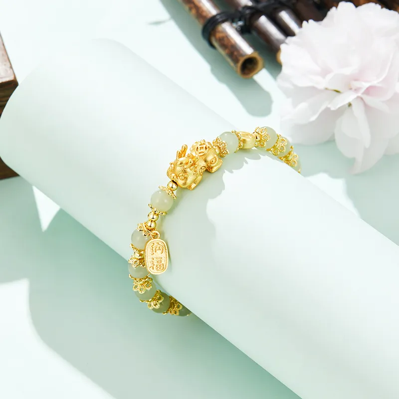 Mom's Gift Hetian Jade Bracelets Pale Greenish White Jade Women's-8