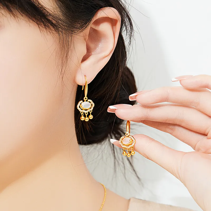 Mom's Gift Chalcedony Earrings Women's-4