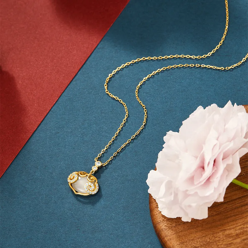 Mom's Gift Chalcedony Jade Necklaces Women's-7