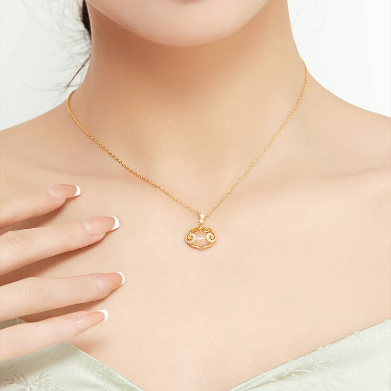 Mom's Gift Chalcedony Jade Necklaces Women's-3