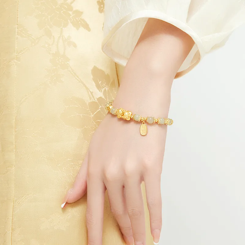 Mom's Gift Hetian Jade Bracelets Pale Greenish White Jade Women's-3