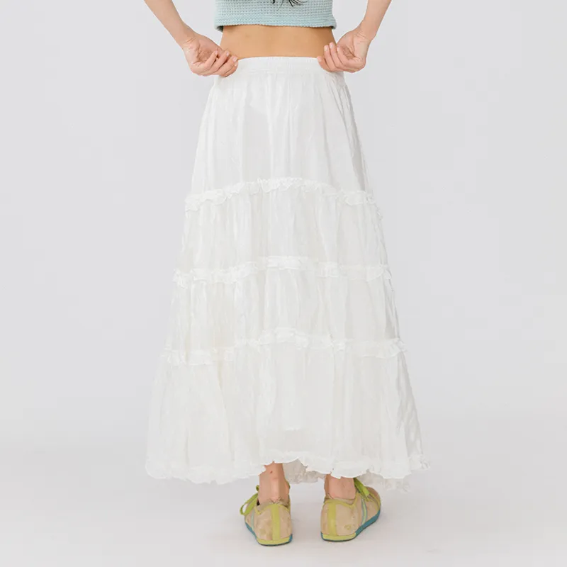 CUBIC Casual Long Skirt Women's White-3