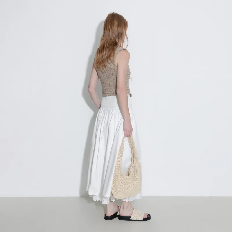CUBIC Casual Long Skirts Women's White-4