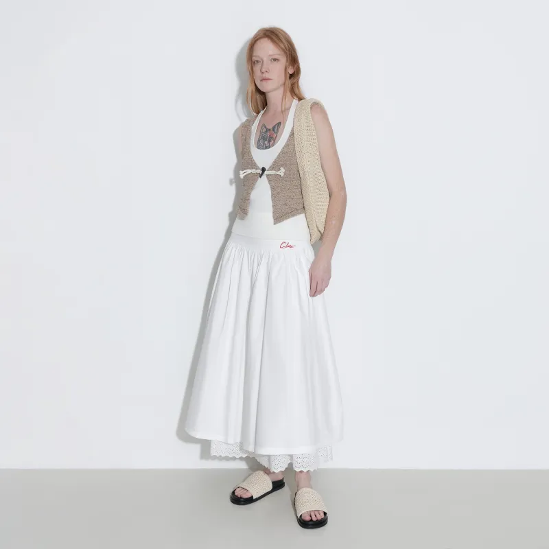 CUBIC Casual Long Skirts Women's White-3
