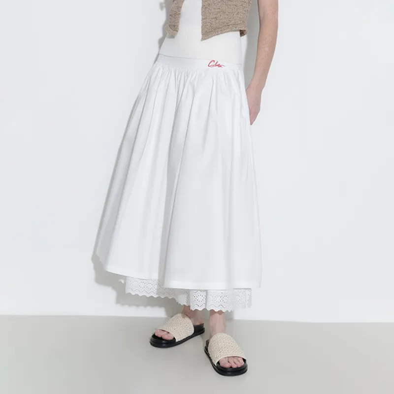 CUBIC Casual Long Skirts Women's White-2