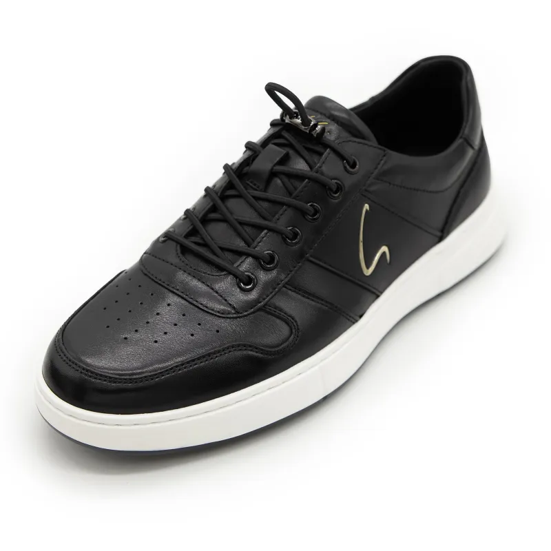 Satchi Slip Resistant Low Top Skateboard Shoes Men's Black-1
