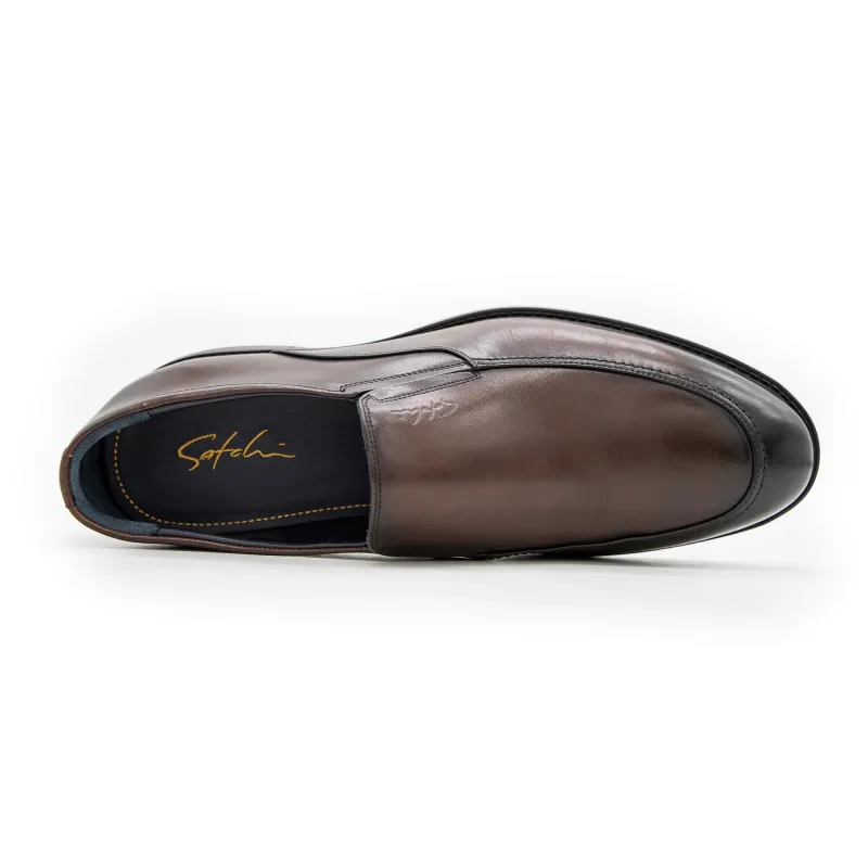 Satchi Dress Shoes Men Low Top Brown-3