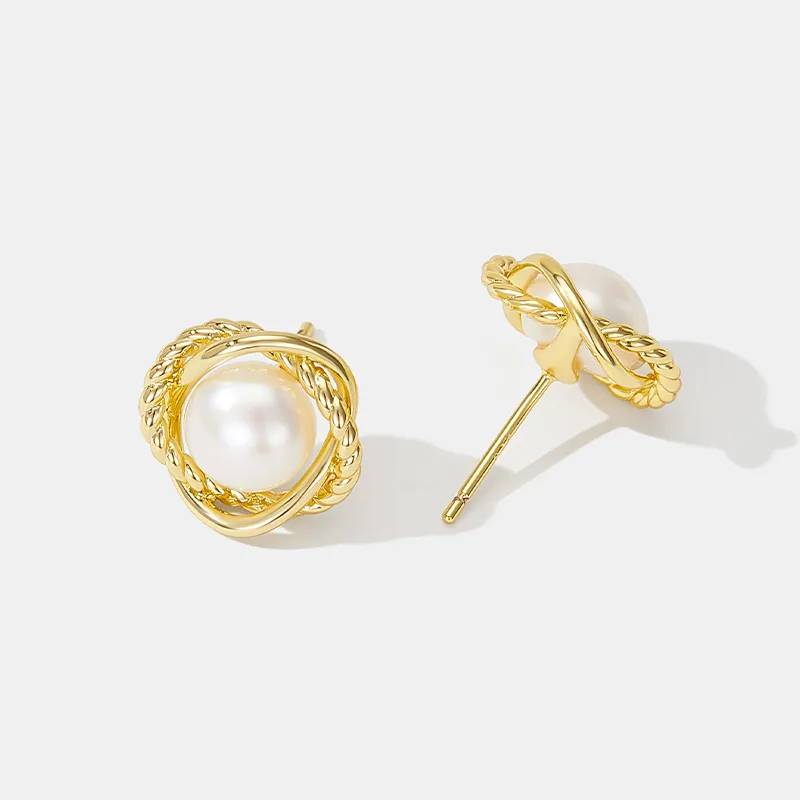 UNG Freshwater Pearl Stud Earrings Women's-2