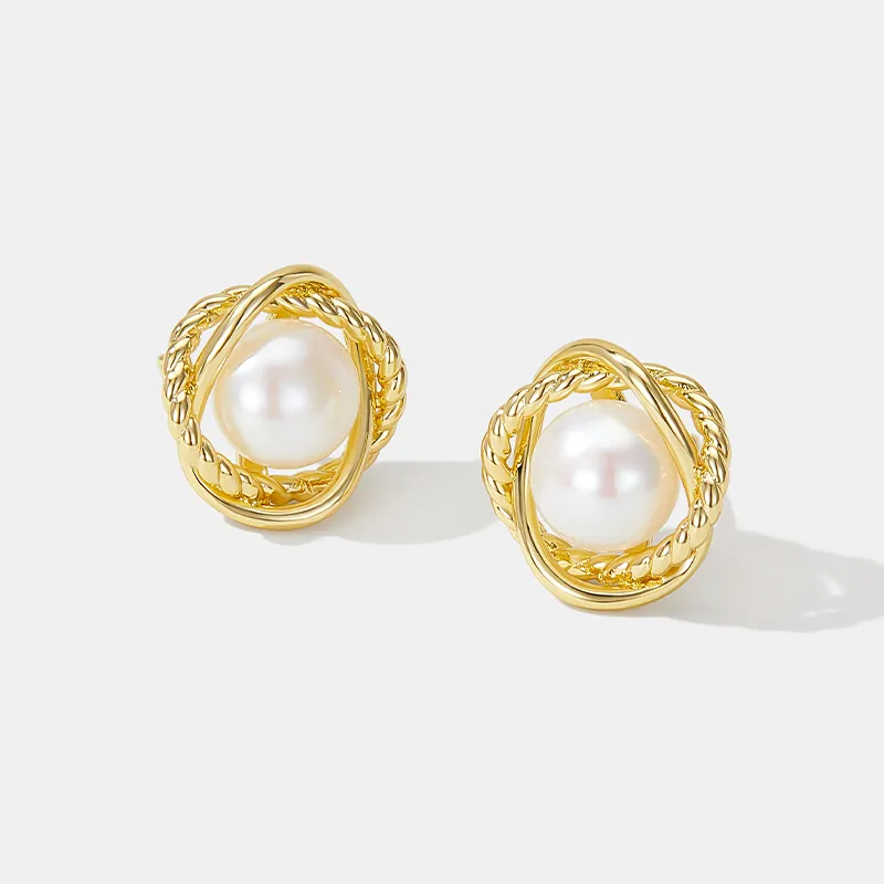 UNG Freshwater Pearl Stud Earrings Women's-4