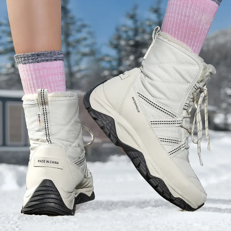 Jeep Warm And Wear Resistant Knee High Snow Boots Unisex White-10