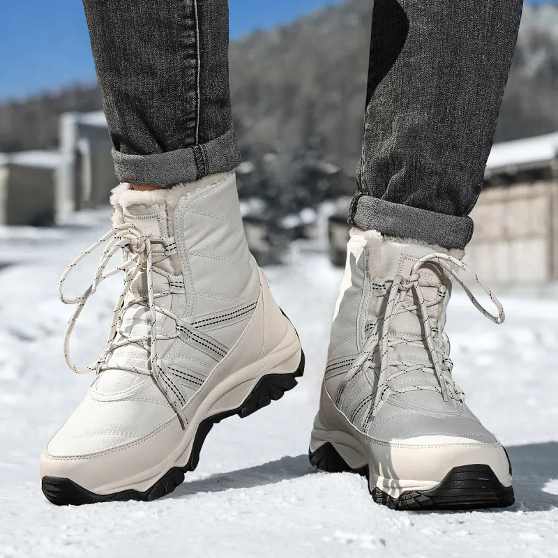 Jeep Warm And Wear Resistant Knee High Snow Boots Unisex White-8