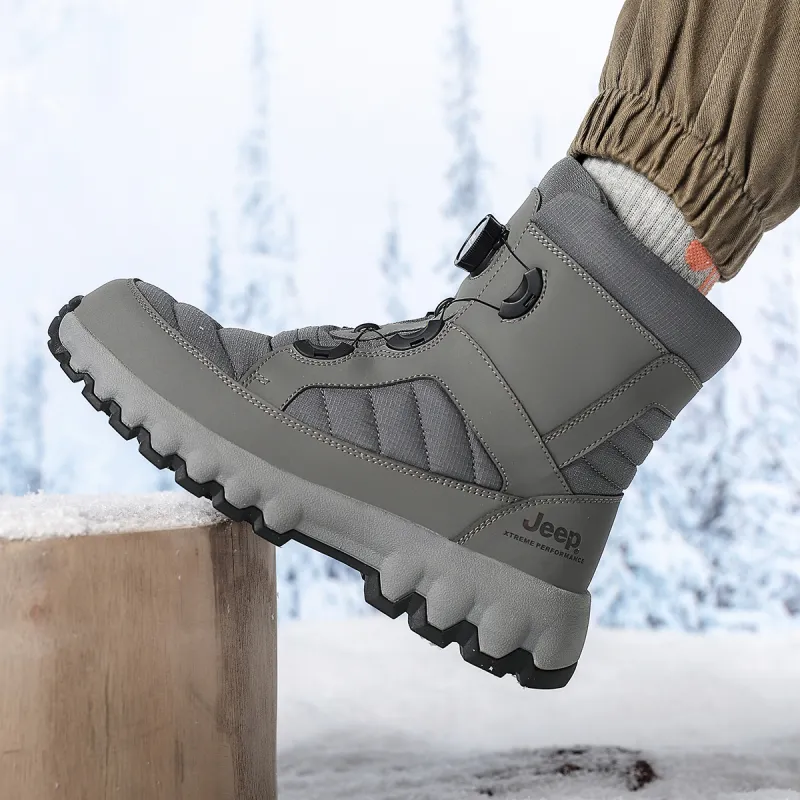 Jeep Knee High Snow Boots Unisex Gray-5