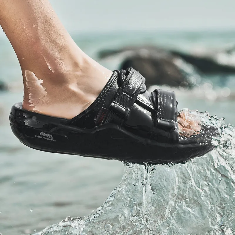 Jeep Slide Slippers Men's Black-8