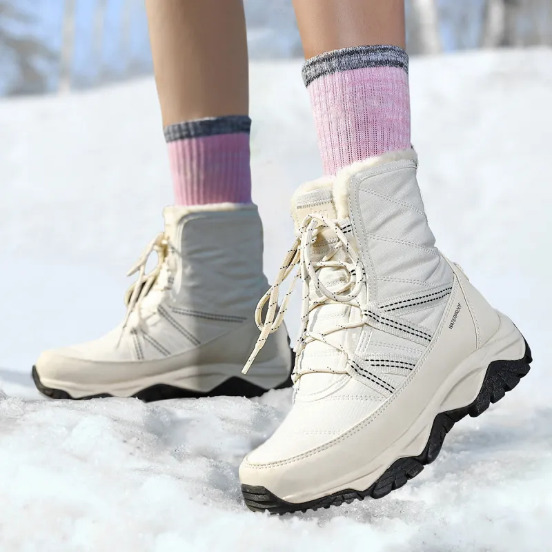 Jeep Warm And Wear Resistant Knee High Snow Boots Unisex White-9