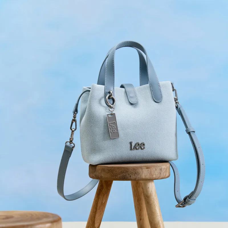 Lee Fabric Bucket Bag, Portable Crossbody Bag, Shoulder Bag Women's Dark Blue-4