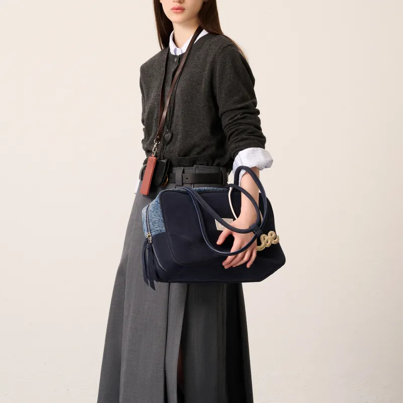 Lee Canvas Canvas Bag Bowling Bag Shoulder Bag Women's Vintage Indigo-5