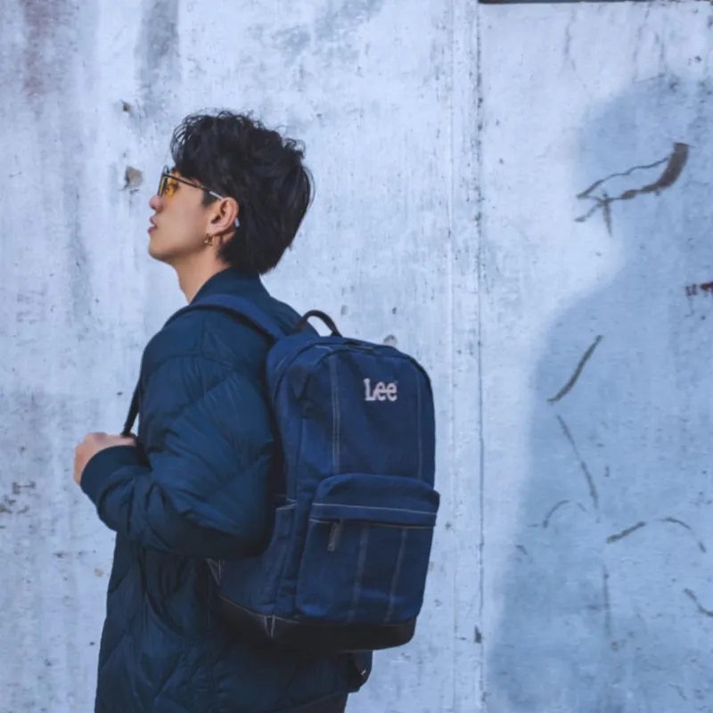Lee Fabric Backpack Unisex Blue-2