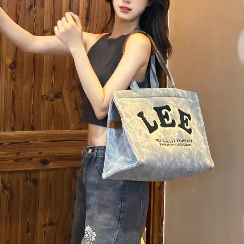 Lee Fabric Shoulder Bag, Tote, Handbag Tubas Women's Washed Gray-4