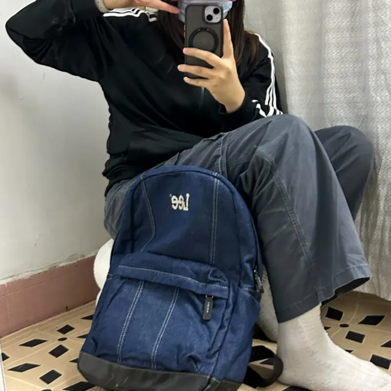 Lee Fabric Backpack Unisex Blue-3