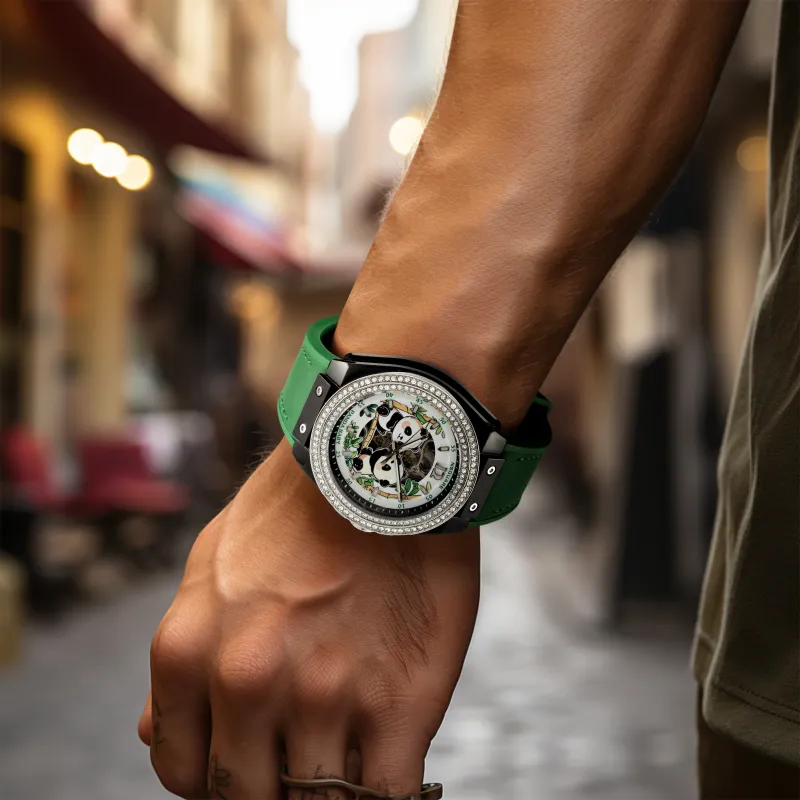 NSQUARE Panda Baby Collection Automatic Mechanical Movement Watch Men's Watches White Dial-2