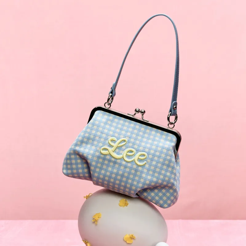 Lee Fabric Crossbody Bag, Handbag, Shoulder Bag Regular Women's Light Blue Plaid-5