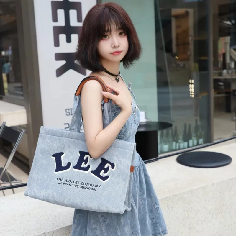 Lee Fabric Shoulder Bag, Tote, Handbag Tubas Women's Washed Gray-1