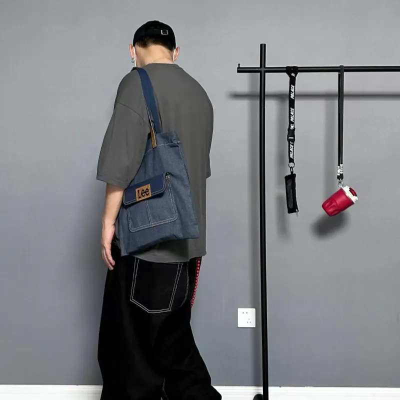 Lee Fabric Canvas Bag, Shopping Bag, Shoulder Bag Regular Unisex Denim Blue-2