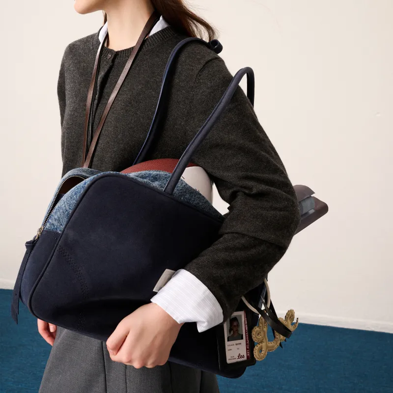 Lee Canvas Canvas Bag Bowling Bag Shoulder Bag Women's Vintage Indigo-3