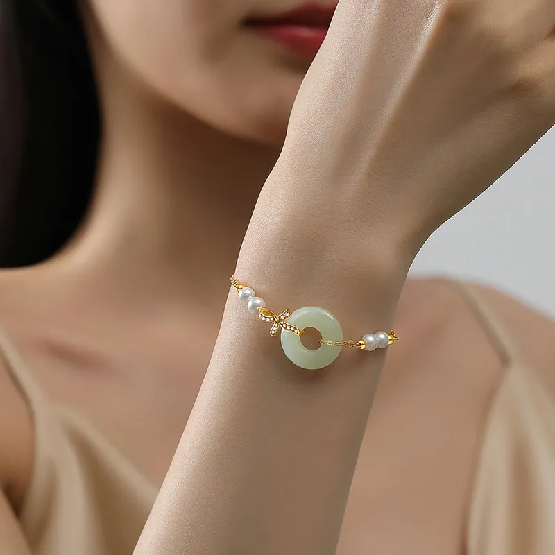 PARAS KORS Bracelets Pale Greenish White Jade Women's-4