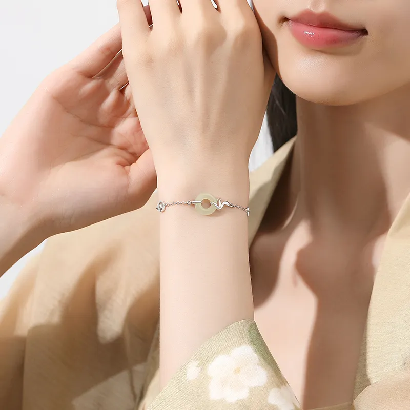 PARAS KORS Hetian Jade Bracelets Pale Greenish White Jade Women's-7
