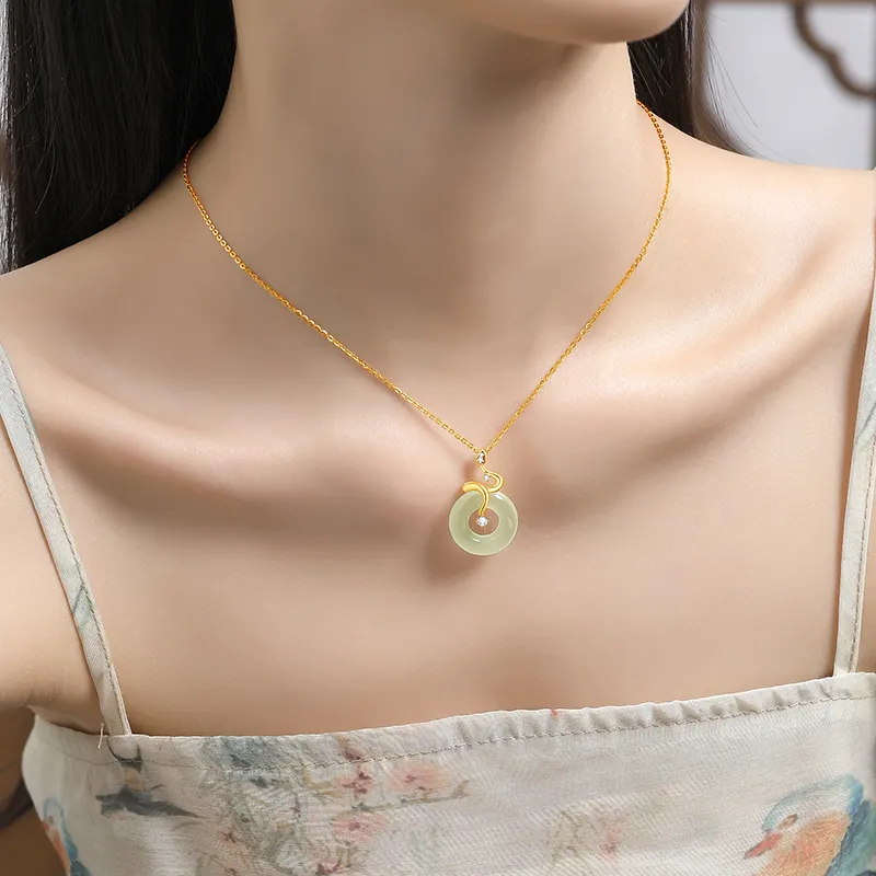 PARAS KORS Necklaces Pale Greenish White Jade Women's-4