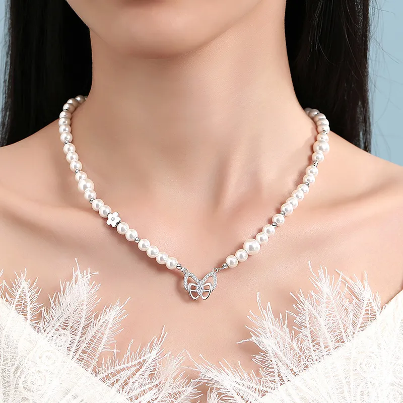PARAS KORS S925 Silver Zircon Necklaces Women's-3