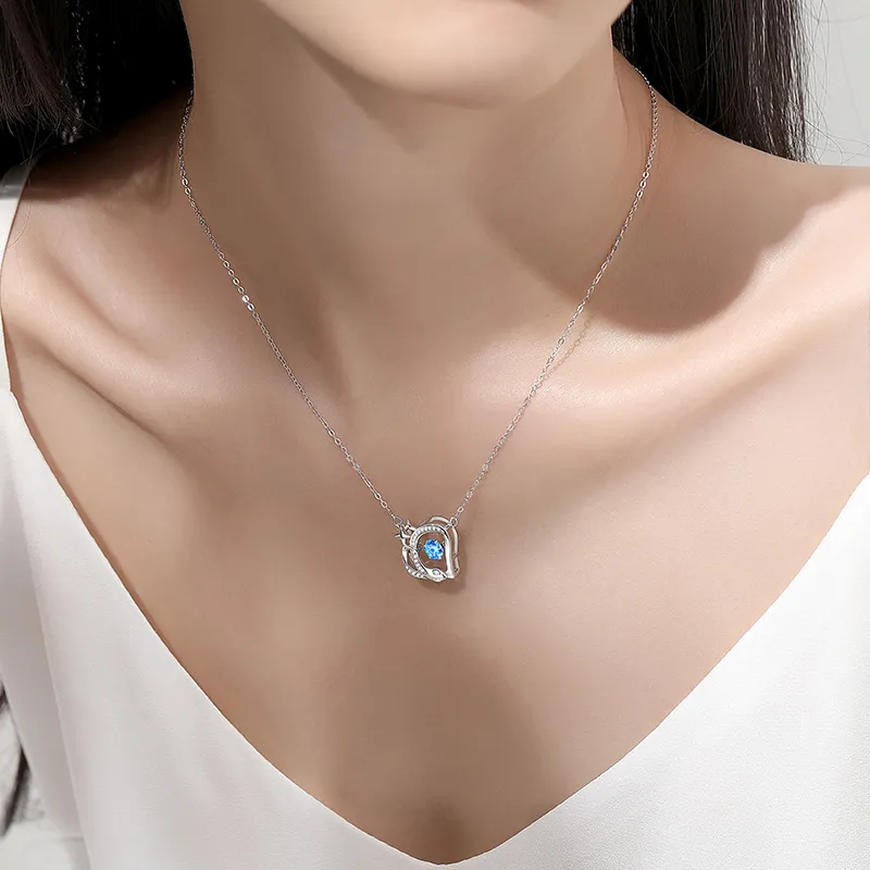 PARAS KORS S925 Silver With Zircon Necklaces Women's-4