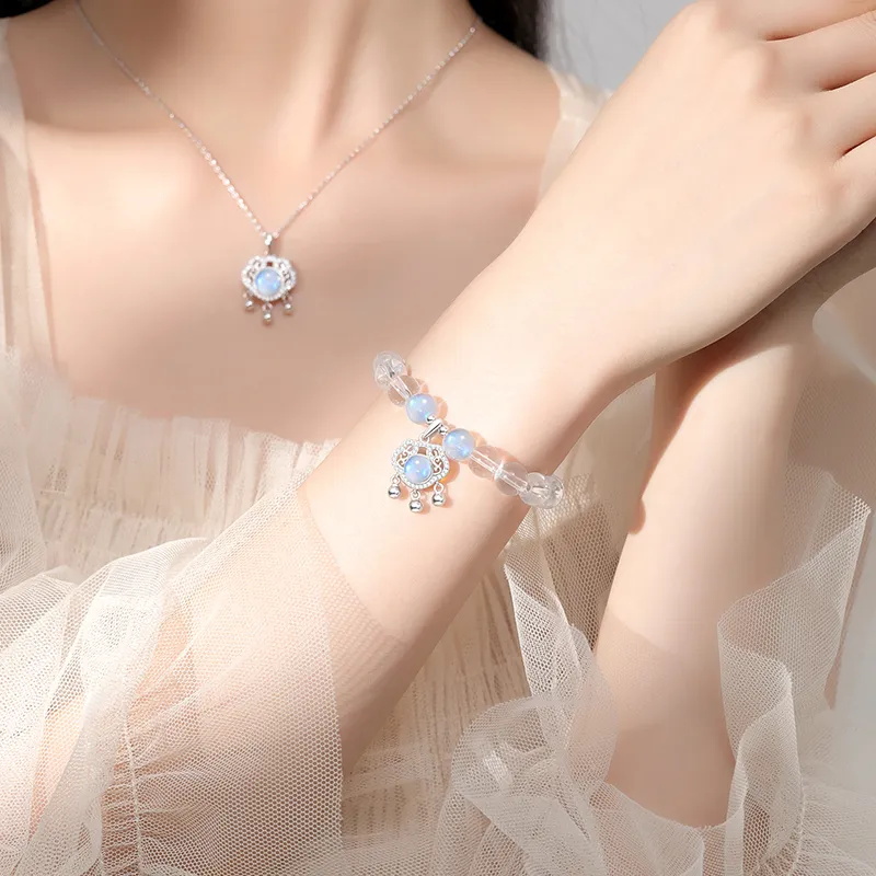 PARAS KORS S925 Silver With Zircon Moonstone Bracelets Women's-5