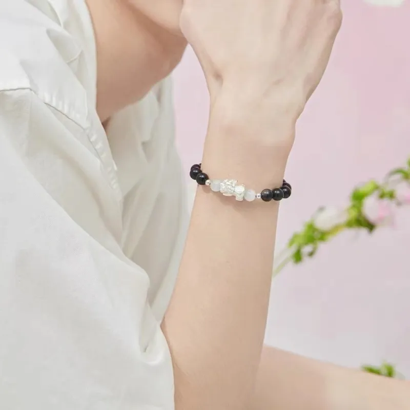 PARAS KORS Glass Cat Eye Jade Bracelets Unisex-2