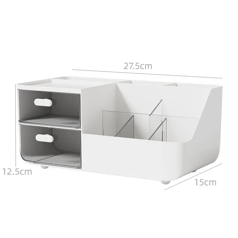 CAIYOUSHU Cosmetics Storage Box, Cosmetics Pen Holder, Students Dormitory Transparent Drawer, Organizing Cosmetics Tool-1