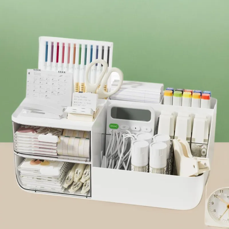 CAIYOUSHU Cosmetics Storage Box, Cosmetics Pen Holder, Students Dormitory Transparent Drawer, Organizing Cosmetics Tool-2