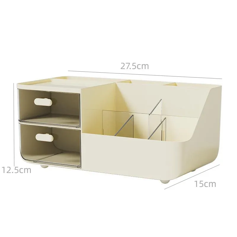 CAIYOUSHU Cosmetics Storage Box, Cosmetics Pen Holder, Students Dormitory Transparent Drawer, Organizing Cosmetics Tool-4