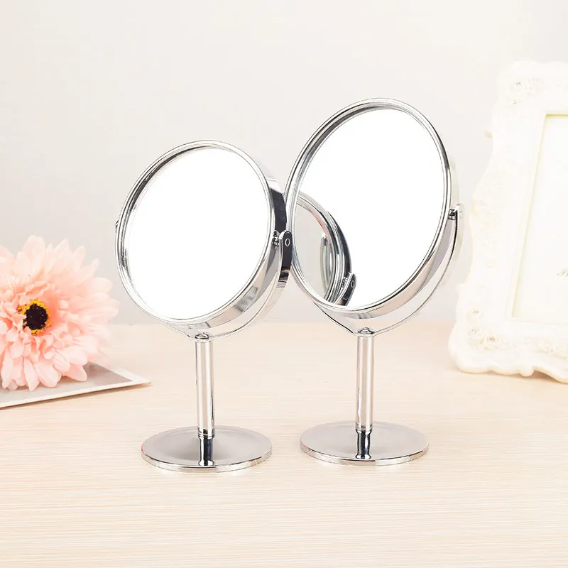 Suiyiie Portable Metal Makeup Mirror Double Sided 360° Rotating Small Mirror With 1 2 Magnification Function-3